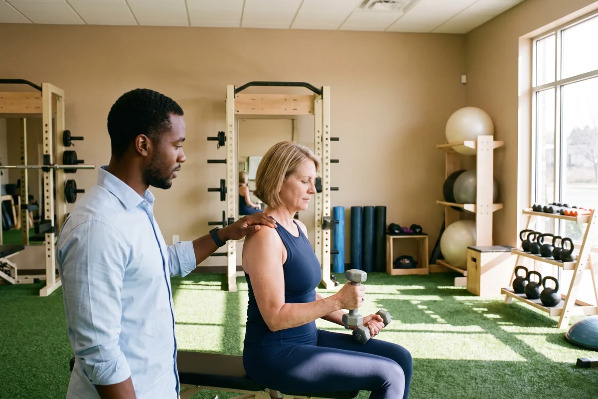 Therapist treating a patient for menopause-related symptoms at Ability Allies in Seacoast, NH
